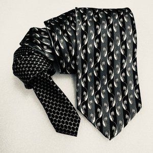 Versace Black Gray Silk Tie - AS IS
